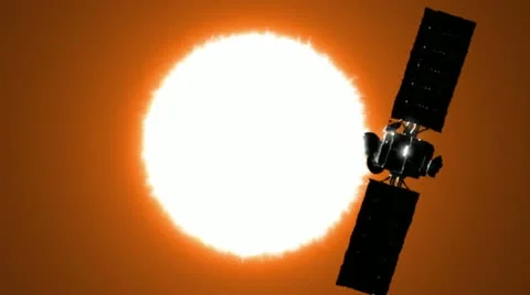 Satellite is orbiting the Sun 스톡 동영상 21642903