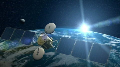 Satellite over Earth Stock Footage