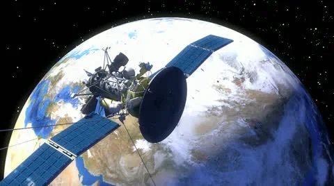 Satellite over Earth Stock Footage 21435349