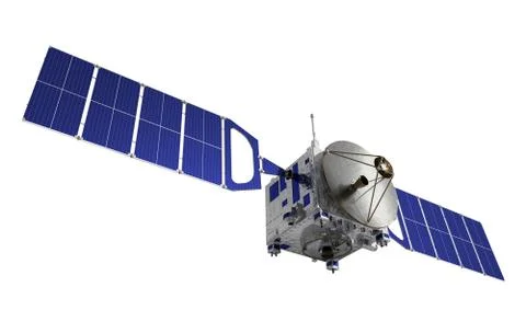 Satellite Over White Background Stock Illustration