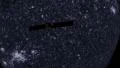 Satellite passes moon planet sci fi in silhouette 4k 4k or 4k+ Resolution