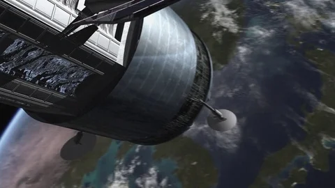 Satellite Positioning Over the Earth Stock Footage 78534600