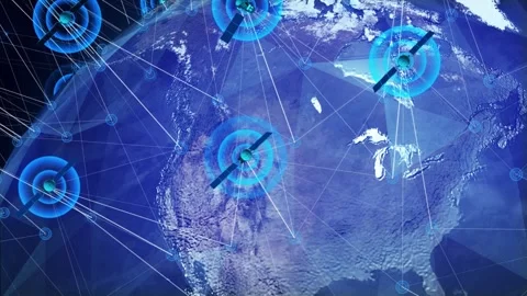Satellite radar detects and explores the earth Stock Footage 292631176