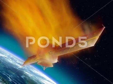 Satellite reentry Stock Illustration