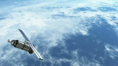 Satellite revolving earth HD Stock Footage 110530