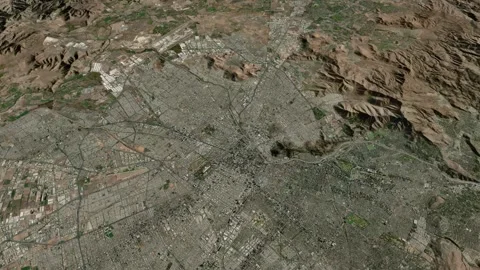 Satellite Santiago map background loop. Spinning around Chile city air foot.. Vidéo 260142579