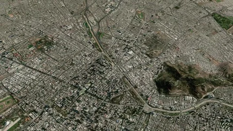 Satellite Santiago map background loop. Spinning around Chile city air foot.. Vidéo 260157113