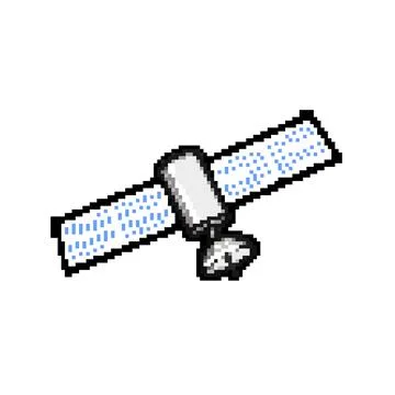 Satellite satellite pixel art vector illustration 스톡 일러스트