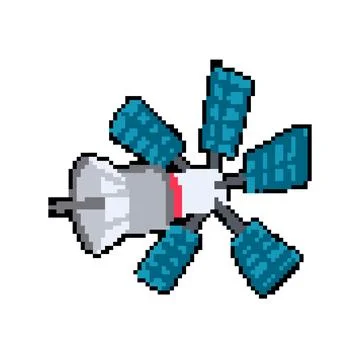 Satellite satellite pixel art vector illustration 스톡 일러스트