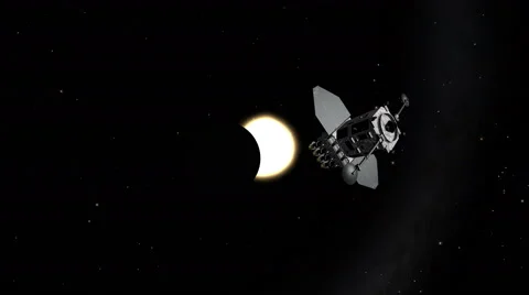 A satellite (SDO) observes and records a total solar eclipse in space. Stock Footage 67210092