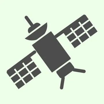 Satellite shuttle solid icon. Wireless connection space antenna glyph style Ilustración de archivo