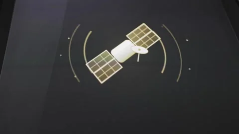 Satellite signal icon represents space communication Stock Footage 342495970