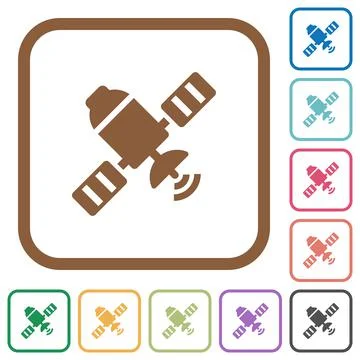 Satellite simple icons Stock Illustration