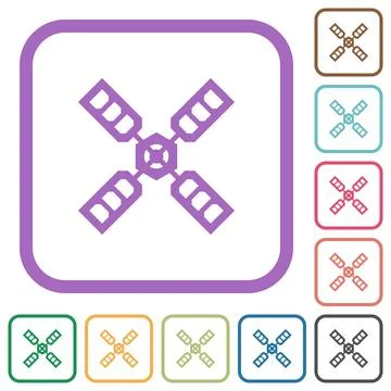 Satellite simple icons Stock Illustration