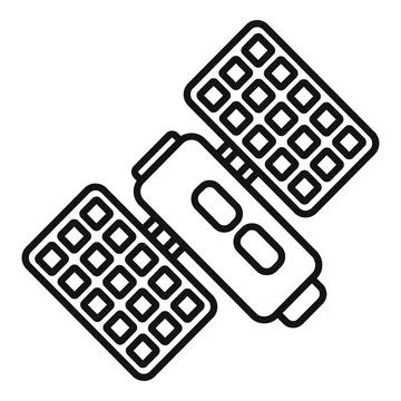 Satellite solar panel icon outline vector. Space power charge Stock Illustration