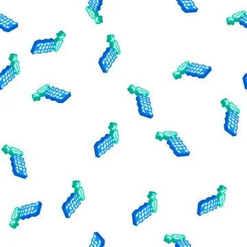Satellite with solar panel isometric icon seamless pattern Stock Illustration