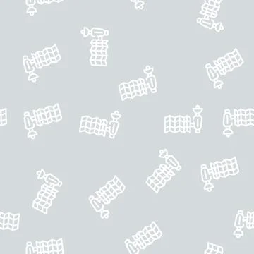 Satellite with solar panel line vector seamless pattern Stockillustratie