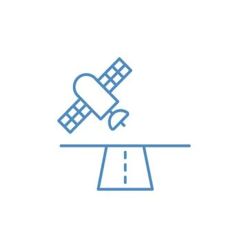 Satellite solid icon, navigation and communication, vector graphics, a filled Stock Illustration