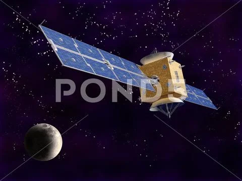 Satellite in space Stock Illustration