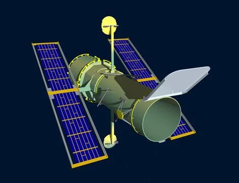 Satellite in space Stock Illustration