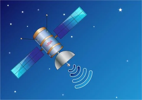 Satellite in space Illustration Stock Illustration