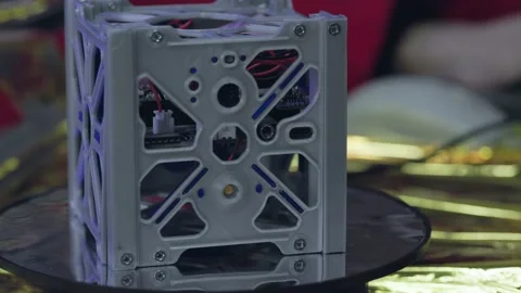 Satellite spare part printed on 3d printer Stock Footage 236781557