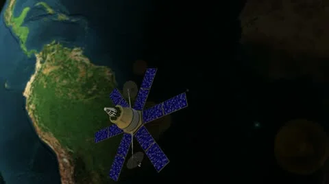 Satellite with sphere earth Stock Footage 20435494