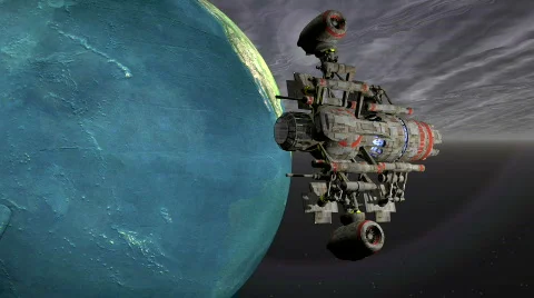 Satellite sputnik orbiting earth in space Stock Footage 551495