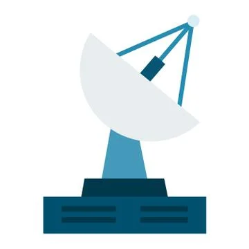 Satellite station vector flat material design isolated object on white Stock Illustration