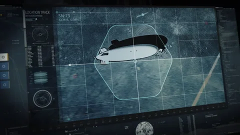 Satellite Surveillance Network System Scans Military Aircraft Target Location Stockbeeldmateriaal 276315105
