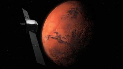 Satellite surveying Mars Video stock 167621609