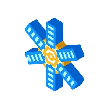 Satellite technology aeronautical engineer isometric icon vector illustration Stock Illustration