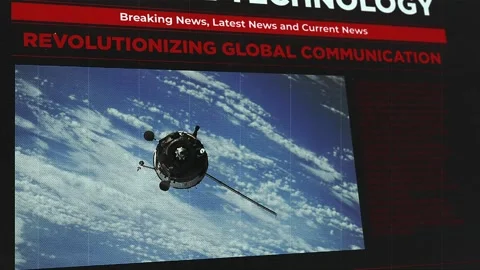 Satellite Technology Dark Newspaper Digital News Stock Footage 343629463