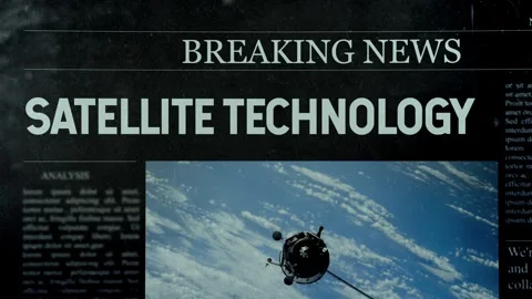 Satellite Technology Digital Black Newspaper Stock Footage 343629664
