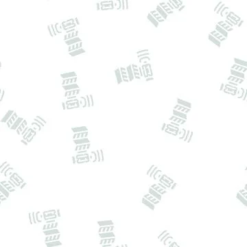 Satellite technology glyph vector seamless pattern Stock Illustration