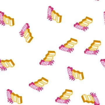 Satellite technology isometric icon seamless pattern 스톡 일러스트