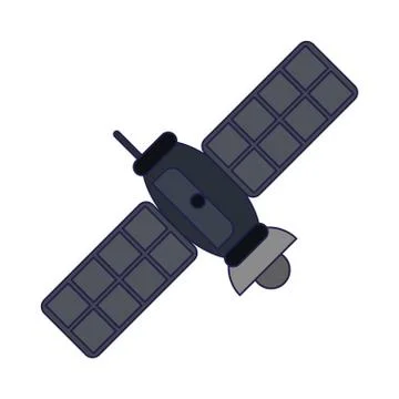 Satellite telecommunication technology blue lines Stock Illustration