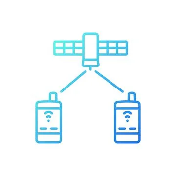 Satellite telephony gradient linear vector icon Stock Illustration