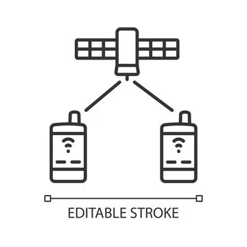 Satellite telephony linear icon Stock Illustration