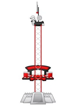 Satellite tower isolated on white background Stock Illustration