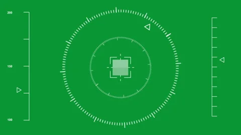 Satellite Tracking Display animation - green screen Video stock 33735067
