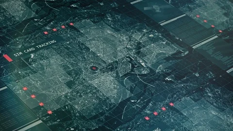 Satellite tracking person's sim card, surveillance system, counter-terrorism Stock Footage 96706206