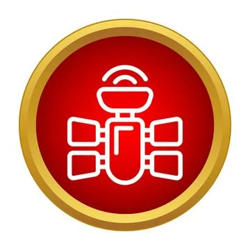 Satellite transmitting signal icon for global communication Stock Illustration