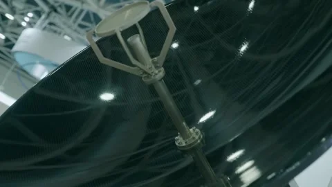 Satellite TV antenna with precise positioning function Video stock 330890358