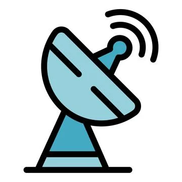 Satellite tv icon vector flat Stock Illustration