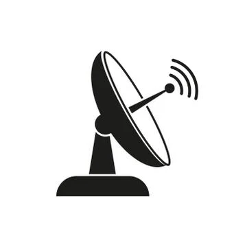 Satellite TV vector icon. Simple isolated sign symbol. Illustrazione stock