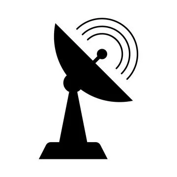 Satellite vector icon isolated on white background Illustrazione stock