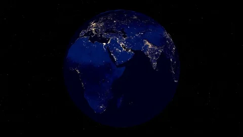 Satellite View Of Earth At Night Stock Video Pond5