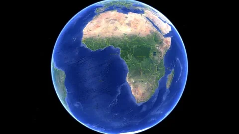 Satellite View of Earth Rotating Over Africa and Atlantic Ocean Stock-Footage 332712168