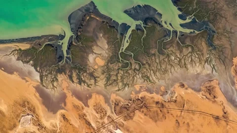 Satellite view of Gulf of California. Elements of this video furnished by NASA. Stock Footage 232611528